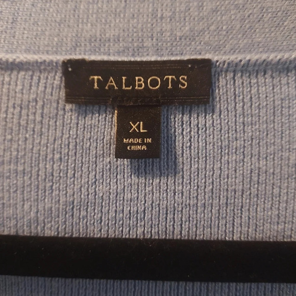 Talbots Blue Bolero Cropped Open Front Cardigan 3/4 Ruffle Sleeve in Size XL - Picture 2 of 10